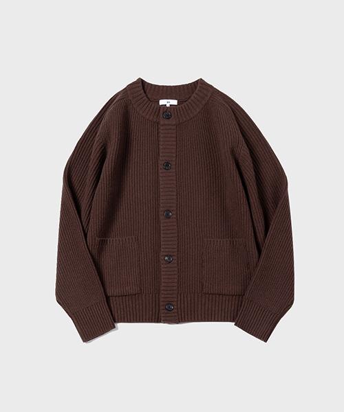 Eerun Saddle Round Cardigan - Brown