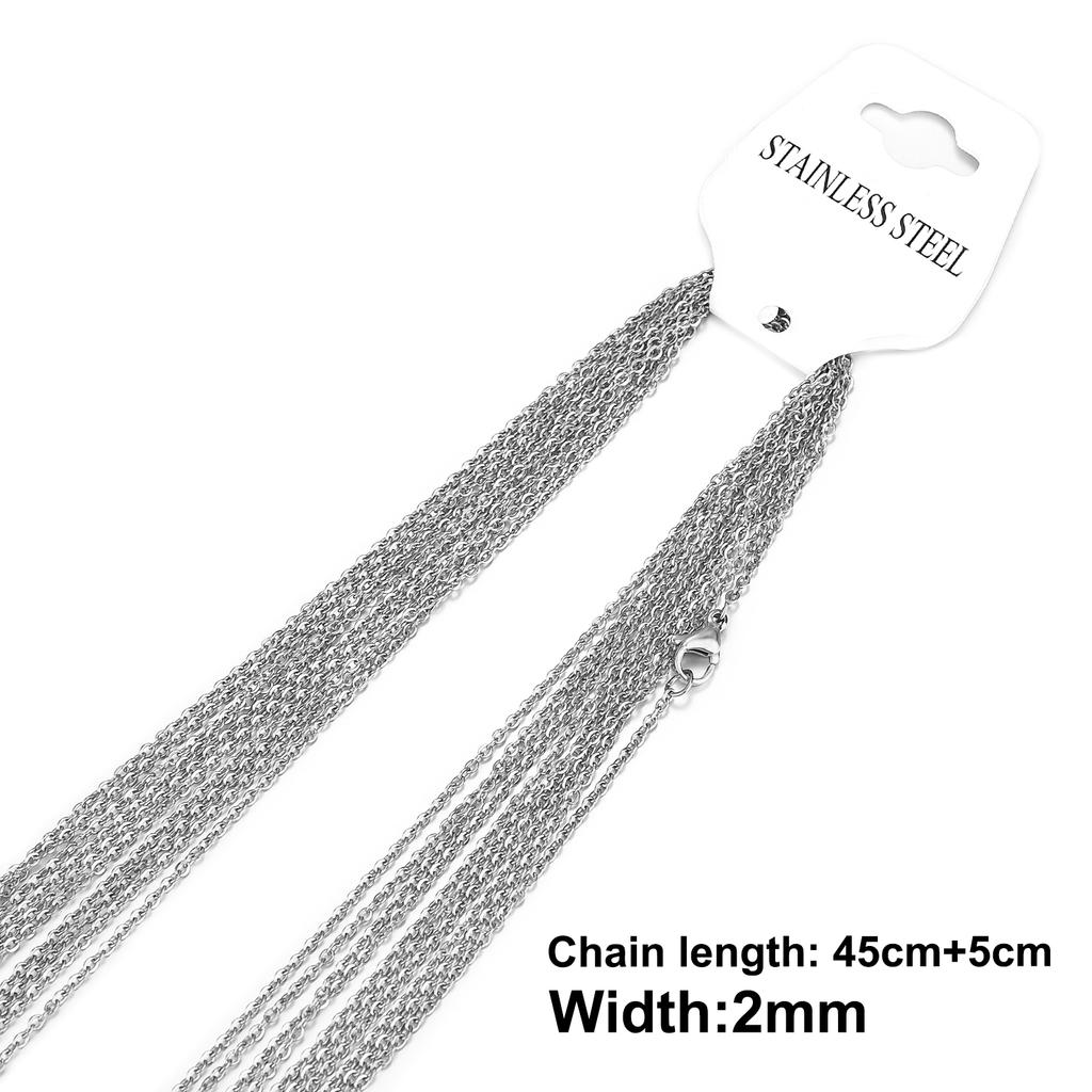 10pcs/Set Stainless Steel O Chain For Men Women,Gold/Silver Color Luxury Noble Necklace, Fashion Jewelry Gifts