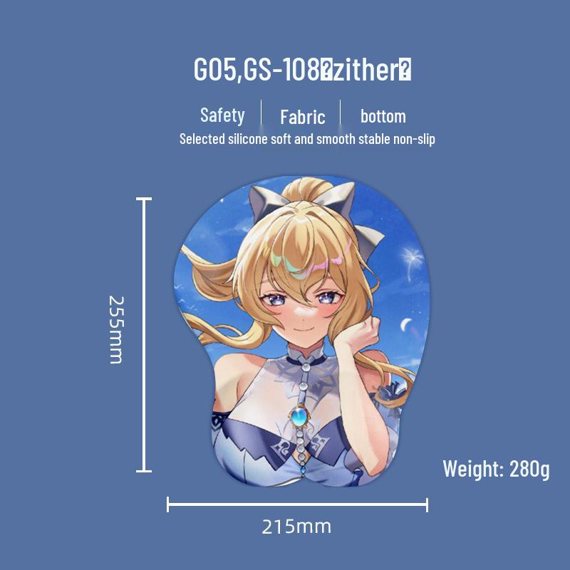 Beautiful Anime 3D Silicone Wrist Rest Mouse Pad - Creative Design, Hot Selling