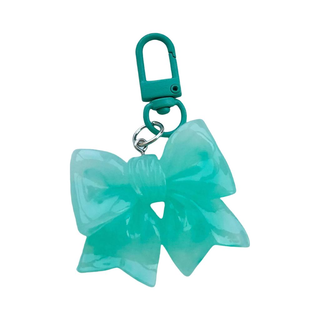 Crystals Clear Bowknot Tie Keychain Colorful Resin Accessory Portable Special Gifts for Keys Bag Charm Hanging