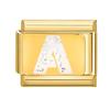 Fashion Golden 26 Letters A-Z Italian Links Charm Beads 9mm Stainless Steel Bracelet Jewelry DIY Hand Making