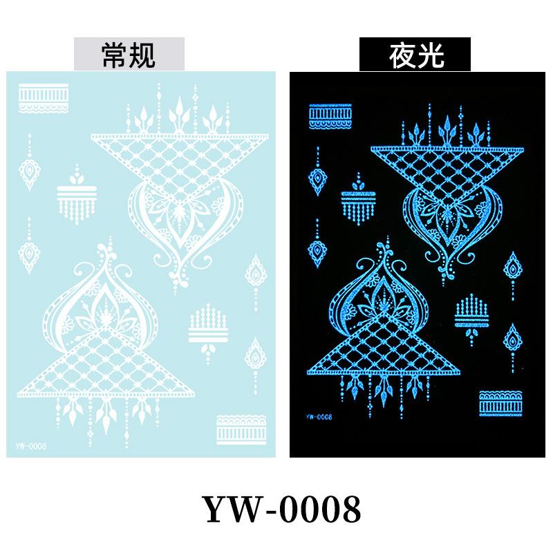 Blå Selvlysende Blonde Tatoveringsklistremerke Vanntett Midlertidig Tatovering Bryllup Ferie Tatovering