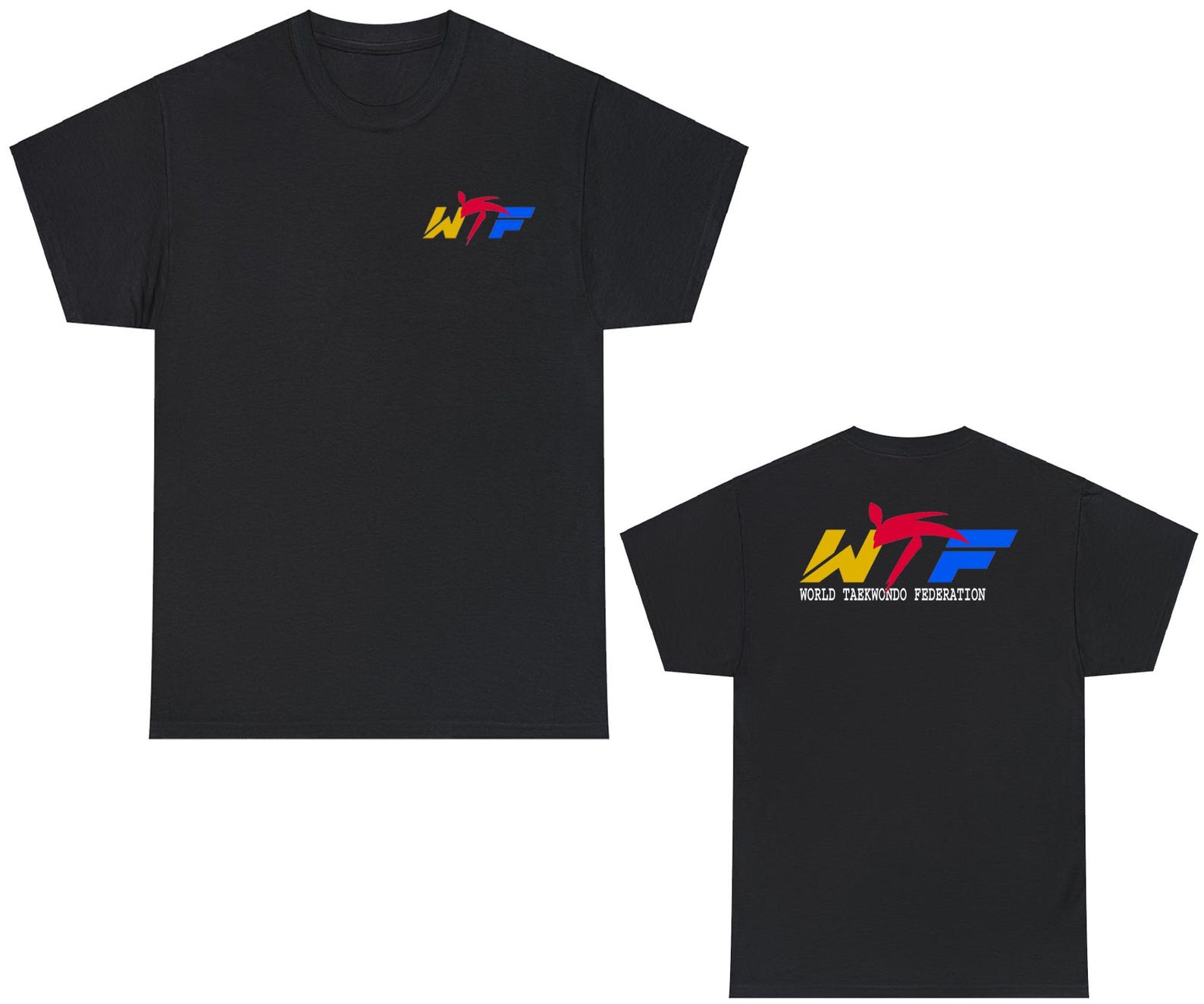 WTF World Taekwondo Federation Kukkiwon Logo Black Navy T-Shirt Size S to 5XL S