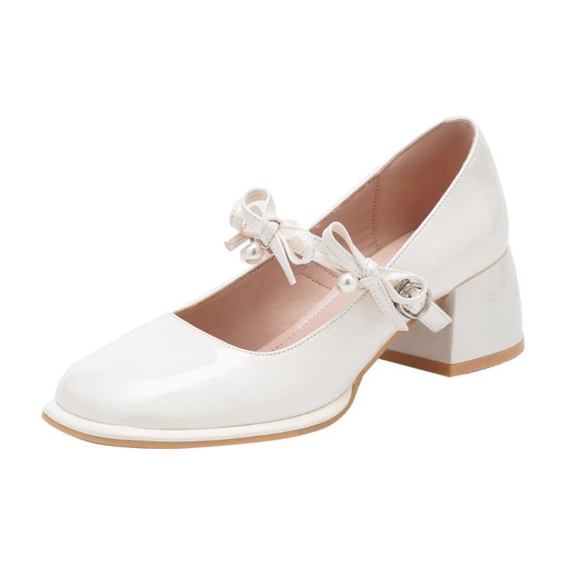 Fashion 2025 New High Quality Shoes Woman Flats Elegant Shallow Mouth Pearl Decorateion Dress on Heels Beading Butterfly-knot