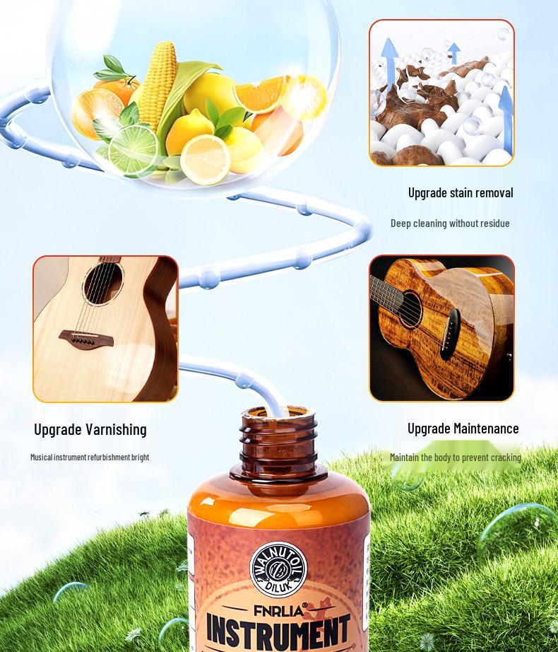 Guitar & Ukulele Maintenance Oil: Electric Guitar Cleaner & Moisturizing Wax