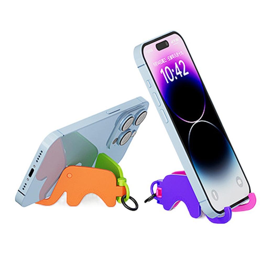 Elephant Shape Mobile Phone Holder with Keychain Cell Phone Bracket  Key Ring Gift