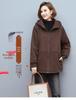 Women's Fleece-Lined Hooded Cardigan - Autumn/Winter 2024 Casual Loose Fit for Middle-Aged Moms