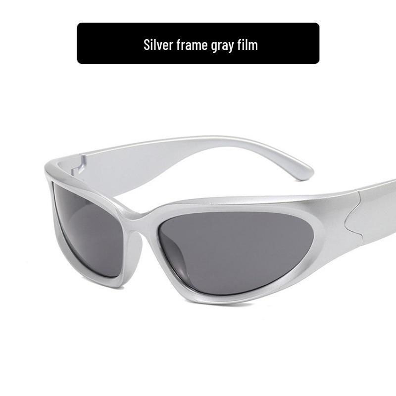 

Трендовые квадратные велосипедные очки Y2K - Высококлассная серебристая мода для мужчин и женщин