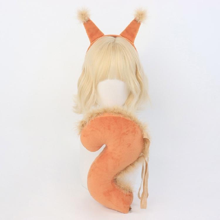 Animal Squirrel Costume Set,Squirrel Ears and Tail Set Animal Fancy Dress Kit for Birthday Party Halloween Cosplay Props