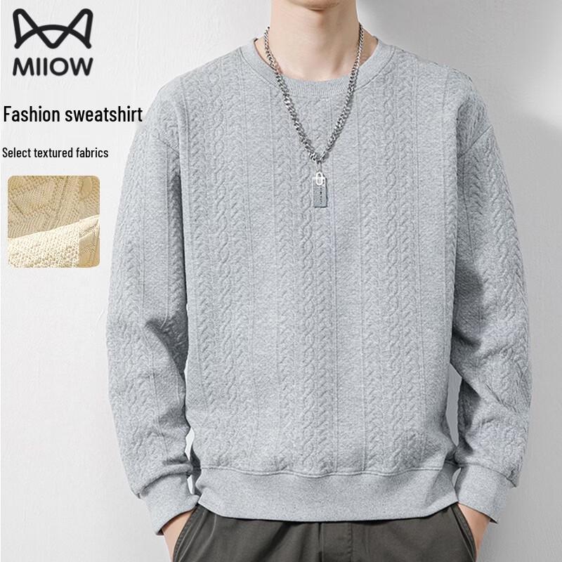 MiiOW Men s Round Neck Pullover Hoodie XL
