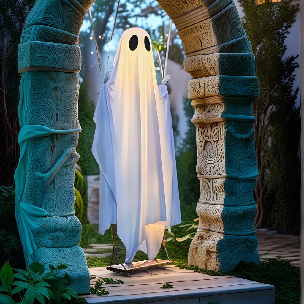 Halloween Ghost Decorations Spooky Swing Ghost Patio Decor With Lights Giant Halloween Decorations With Remote For Patio Porch