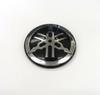 Genuine Yamaha Tuning Fork Logo Emblem Aluminum Diameter 50mm Sticker, Coated, Silver, Black,