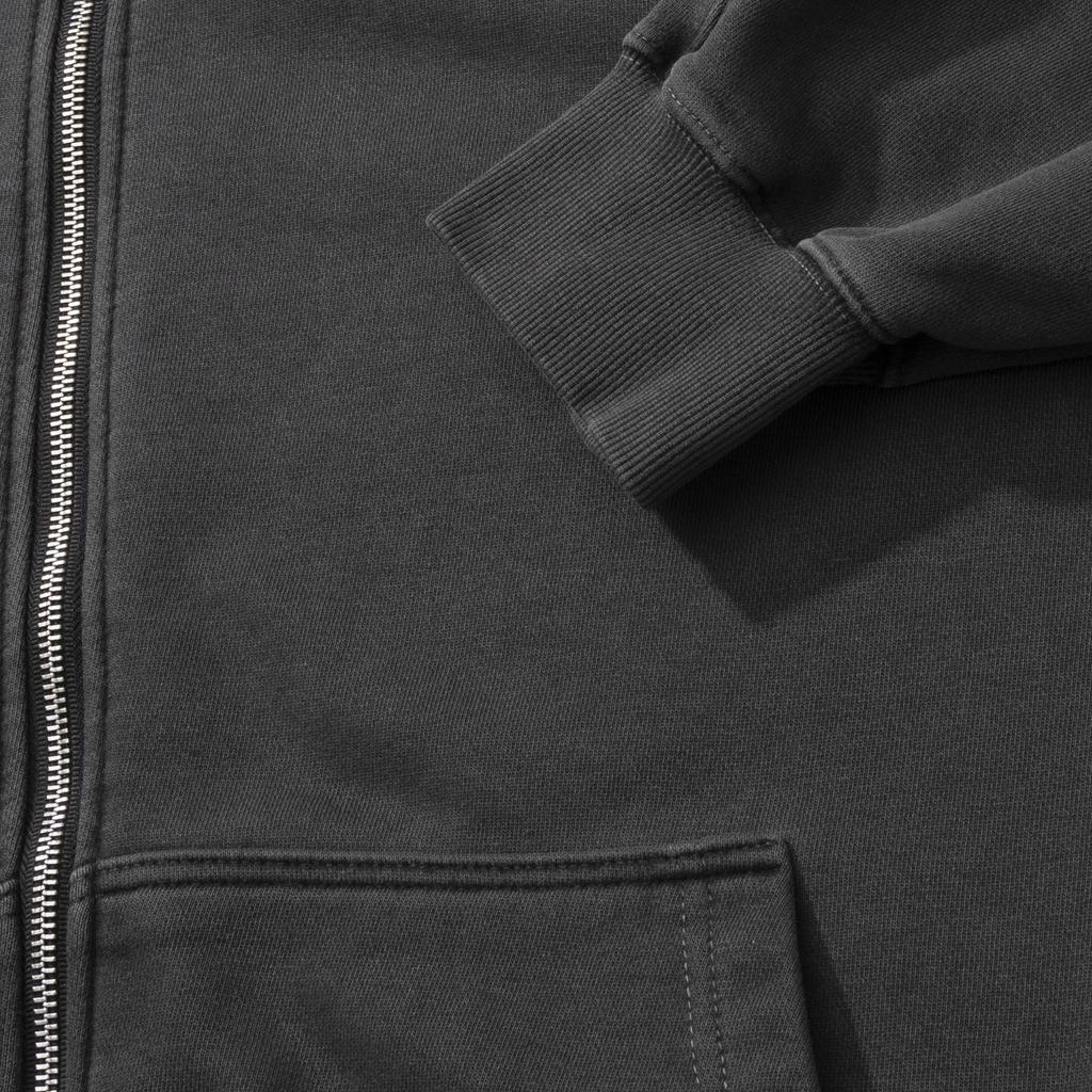 Psshopper Pigment Small Logo Zip-Up Hoodie [Dark Gray]