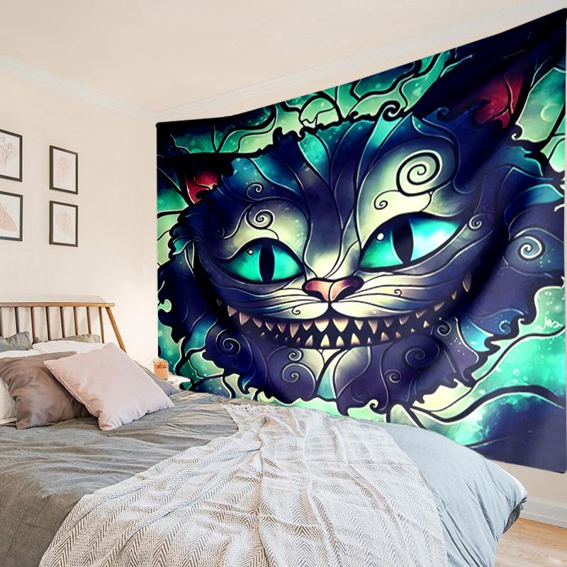 Che-shire Cat Smile Tapestry, Unique Design Tapestry, Wall Decor for Bedroom,Livingroom, Playroom,Heartwarming Fan Holiday Gifts