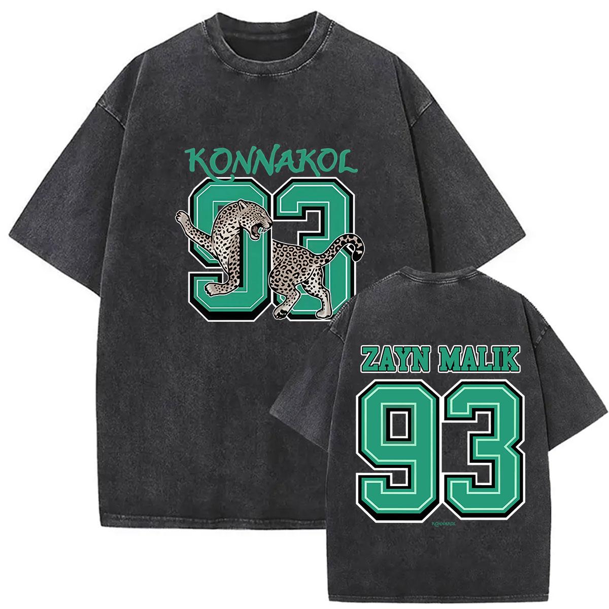 Zayn Malik KONNAKOL Album 93 Vintage Washed 2026 Graphic T Shirts Men s Women Fashion Gothic Oversized Cotton T-shirt Streetwear S разноцветный