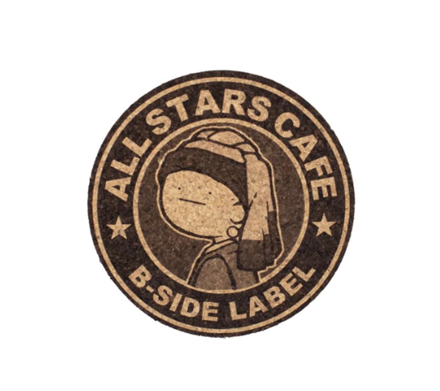 

B - SIDE LABEL Pearl Earring & Black Hair and Black Clothes Coaster Japan NEW