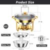 Round Chafing Dishes for Buffet 5 Qt High Grade Chafing Dish Buffet Set Full Size Pan Rolled-Edge Design Food Warmers for Parti