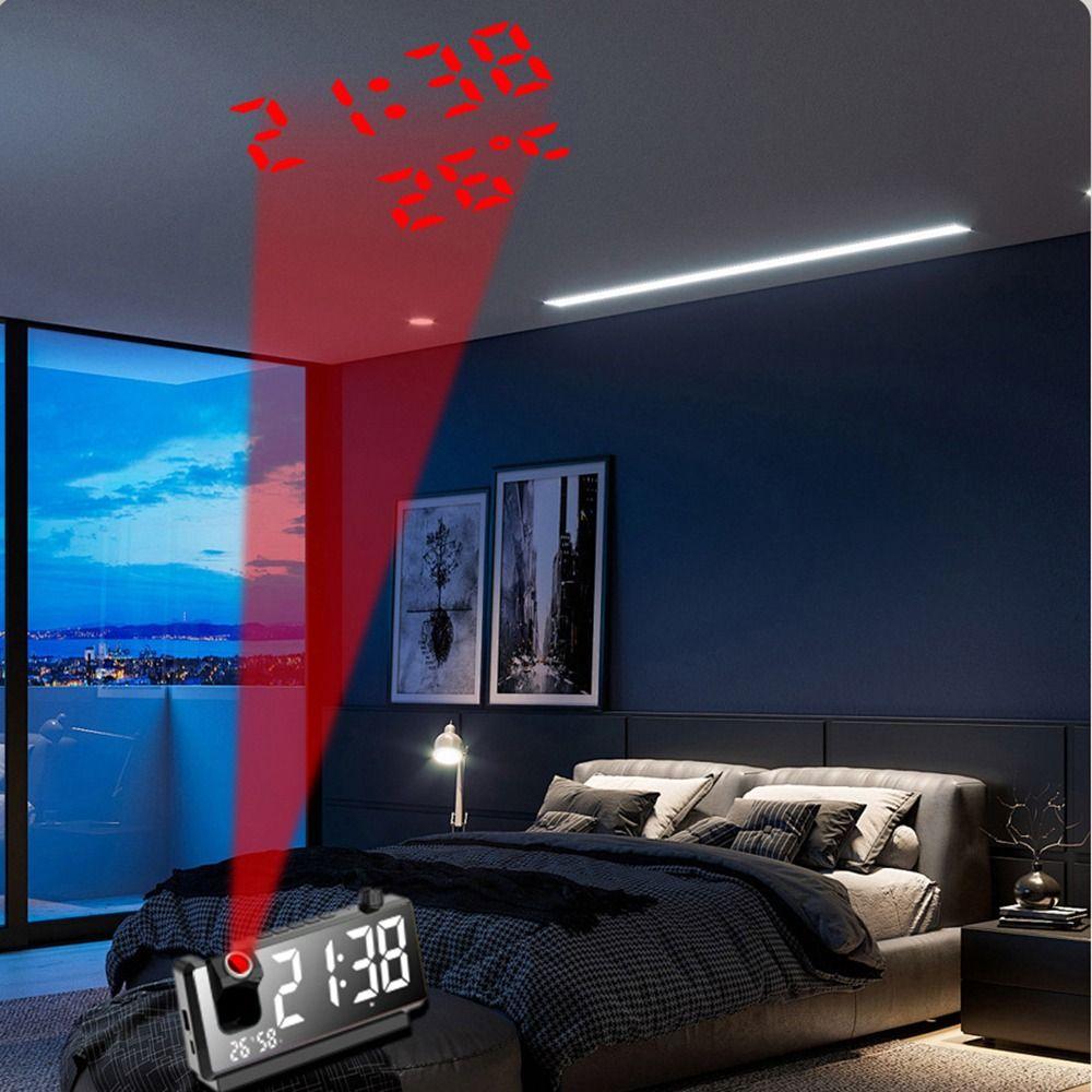 Large Screen Digital Alarm Clock Colorful LED Projection Desk Clock  Home Decor