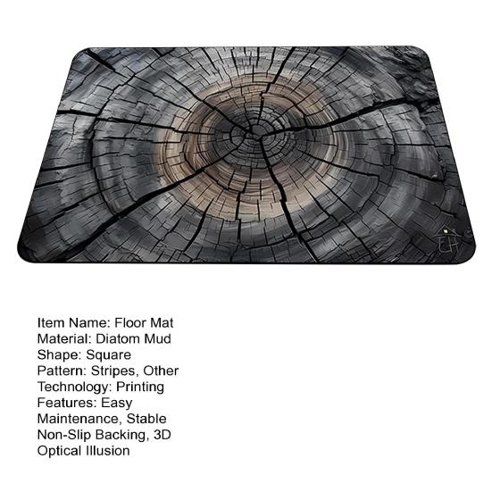 Kaymaz Taban Matı Stabil Tasarım 3D İllüzyon Halı Solmaya Dayanıklı Dökülmez Yüksek Emici Yüzey Kapı Paspası Giriş Salon Yatak Odası Dekorasyonu