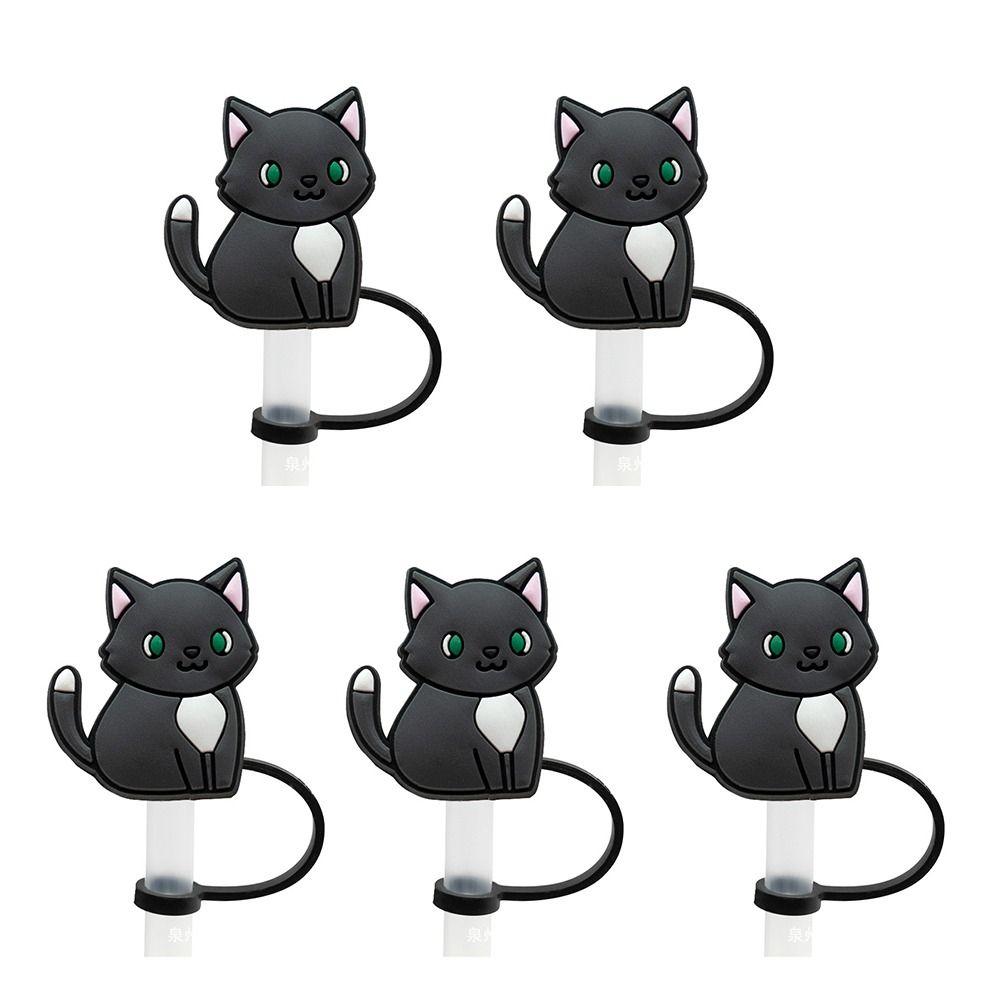 5PCS Dust Proof Plugs Protector Silicone Straw Plug Reusable Straw Toppers  Cup Accessories