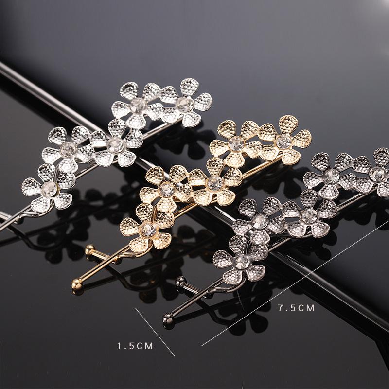 Classic Vintage Metal Geometric Rhinestone Hairpin Crystal Moon Sun Star Hair Clip Women Hair Pins Accessories Jewelry