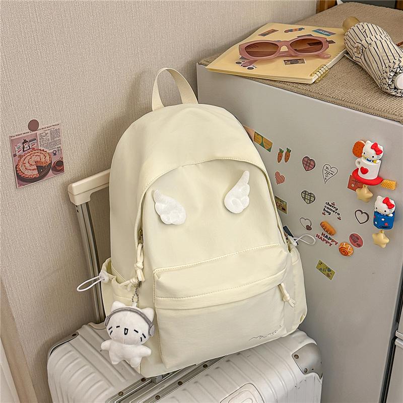 Solid Color Student Schoolbag Women's Backpack