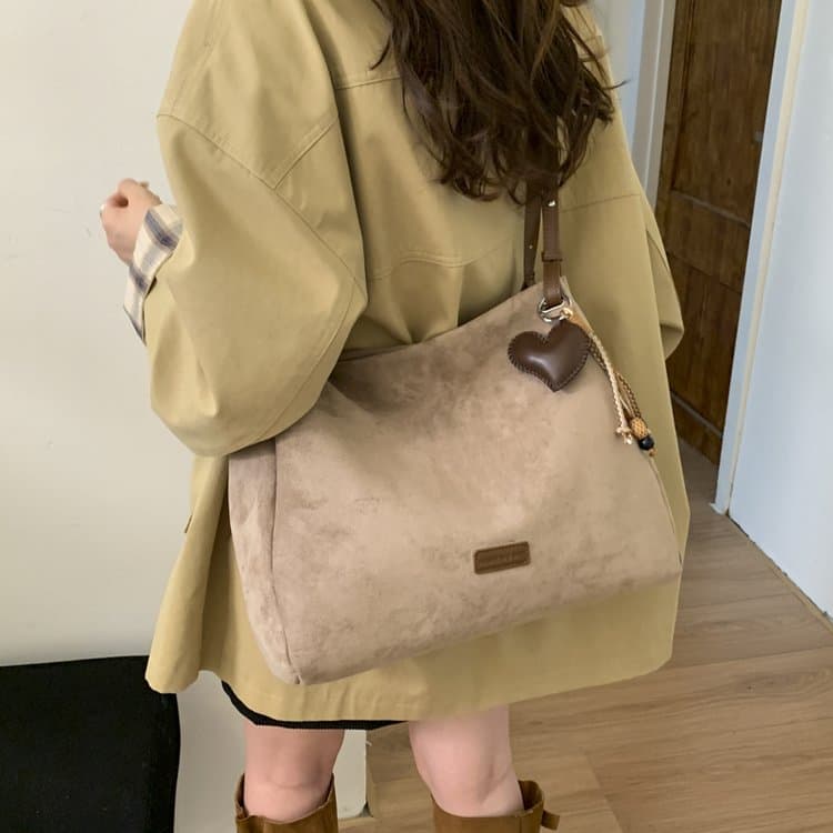 Women's Imitation Suede Shoulder Bag Large Capacity Tote Bag