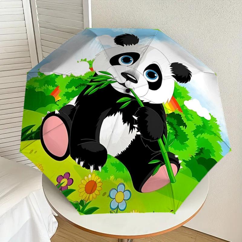 1pc Panda Print Automatic Open/Close Umbrella, 8-Rib Sturdy Frame, Umbrella for Travel, Everyday, Formal Events Yy251126032