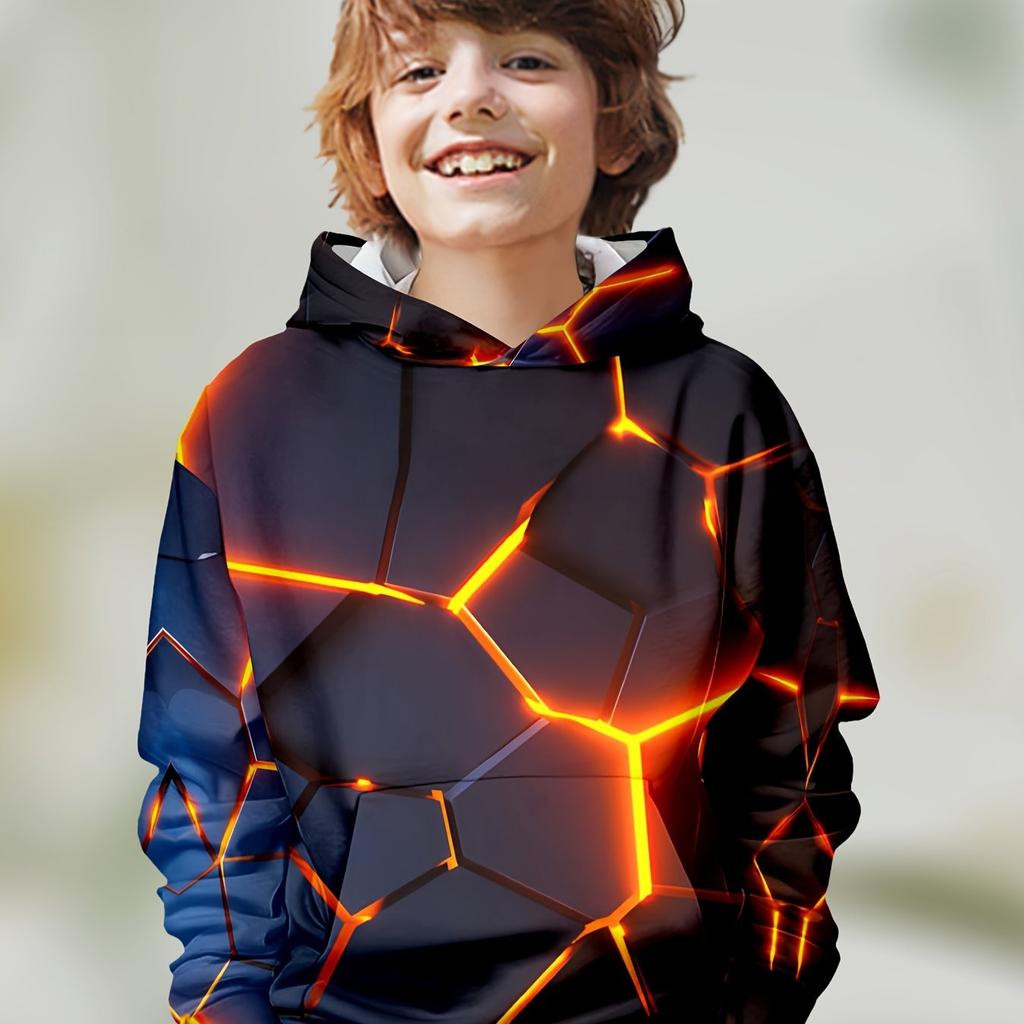 Kids Clothes Boys Hoodies Long Sleeve 3D Print Children Spring Fall Clothes Casual Stylish Outdoor Boys Clothing Pullover