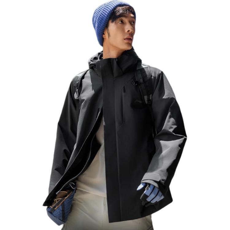 Li Ning Outdoor CF Shell Three-In-One Fleece Lined Warm Water-Resistant Sports Windbreaker Jacket Men jackets AWBV113-3