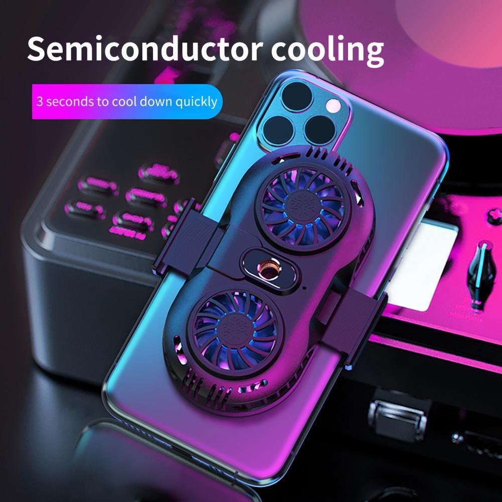 Back Clip Type Phone Game Cooling Fans Cooler Dual Fan Quick Cooling Abs Semiconductor Strong Wind Game Radiator For Smartphone