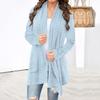 Women's Long Crochet Cardigan Sweater Long Sleeve Open Front Knitted Coat Fall Casual Hollow Eyelet Outwear