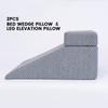 Bed Wedge Pillow & Leg Elevation Pillow, Memory Foam Reading Pillow Support for Neck, Back, Leg, Detachable Incline Cushion for