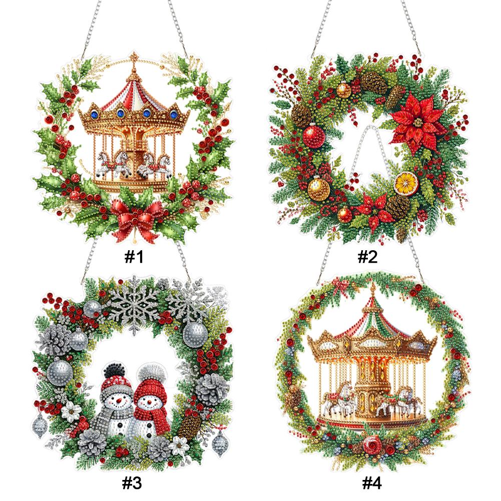 2D Flat Acrylic DIY Hanging Diamond Art Kits Special Shape Rhinestone Diamond Art Window Pendants DIY Home Decor Hanging Charm