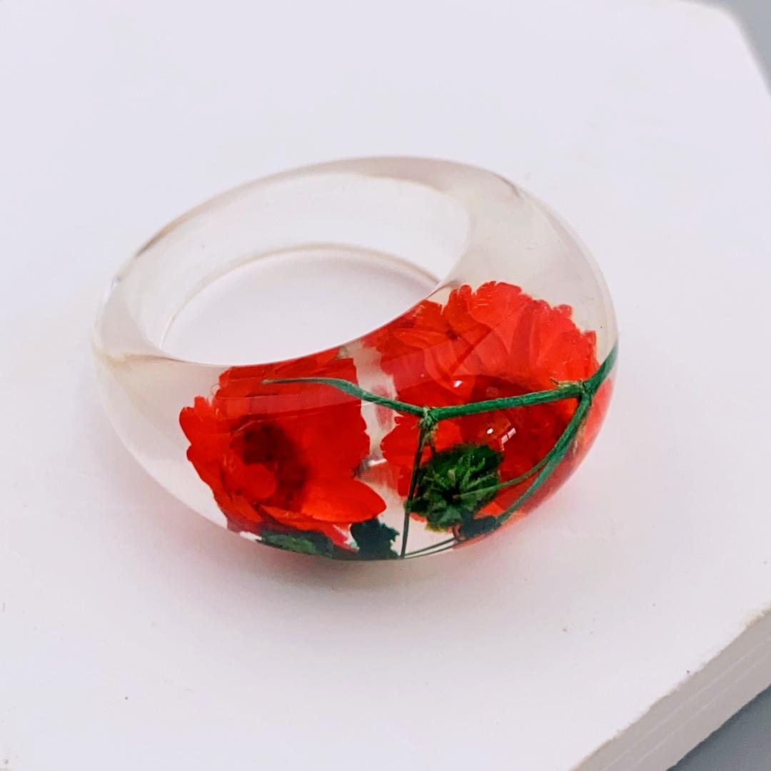 

Прозрачное кольцо из смолы с настоящими цветами, уникальный ежедневный аксессуар для женщин кольца для женщин
