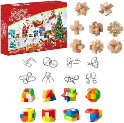 Advent Calendar for Brain Training Christmas Gift Children Toy/Puzzle -
