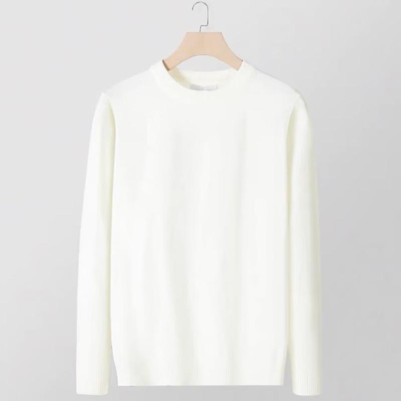 Men's Round Neck Long-Sleeve Knitted Sweater – Business Casual Top