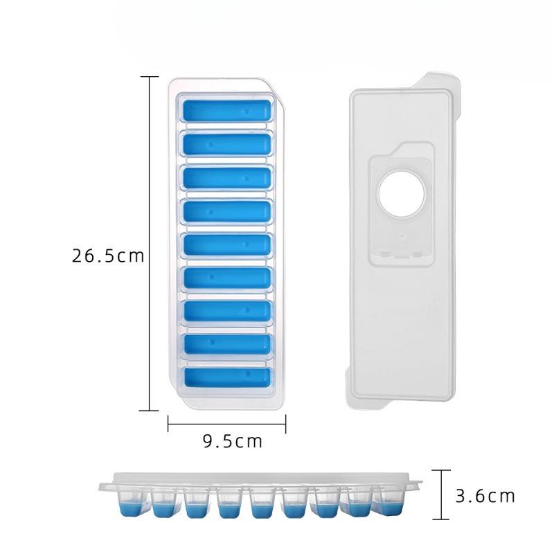 Ice-making Box, Long Rectangular Cylindrical Ice Container, Jelly Ice Mold, Plastic Easy-to-release Mold, Ice Cube Mold Set