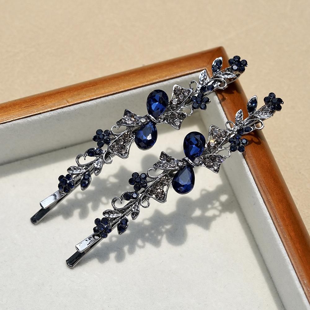 New Rhinestone Word Clip Hair Accessories Women's Side Clip Flower Bangs Clip Crystal Head Ornament Jewelry Korean