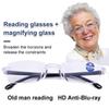 Ultralight Men's Reading Glasses Square Frame Anti-blue Light Glasses  Eye Protection