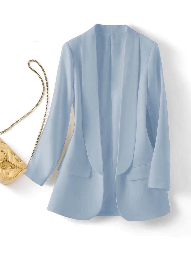 2025 Women's Slim Fit Lapel Suit - Solid Color, Spring/Autumn, Elegant Commute Style