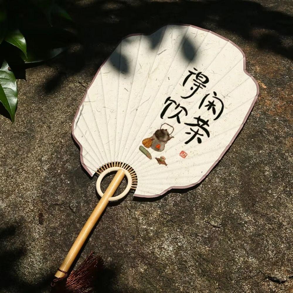 Bamboo Handle DIY Fan Blank DIY Hand Painted Fan Painting Versatile Round Fan