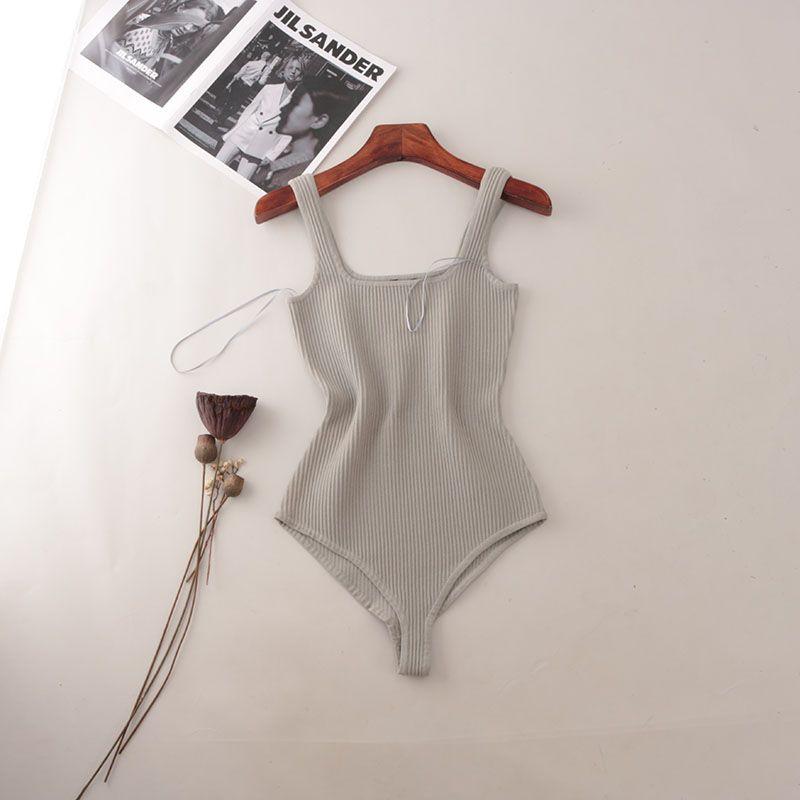 Western Style High-Fixed Rib Square Collar Pure Desire Positioning Clothing Foreign Trade Original Order Slim fit Briefs Sexy One-Piece Vest