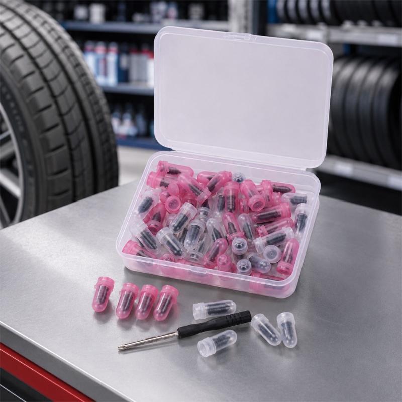 Vehicle Tire Maintenance Kit with 70 Repair Studs, Large and Small Puncture Screw Groups, Storage Organization, Screwdriver and Hand Implements