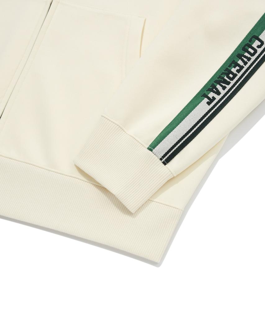 COVERNAT Retro Track Hoodie Zip-Up Cream
