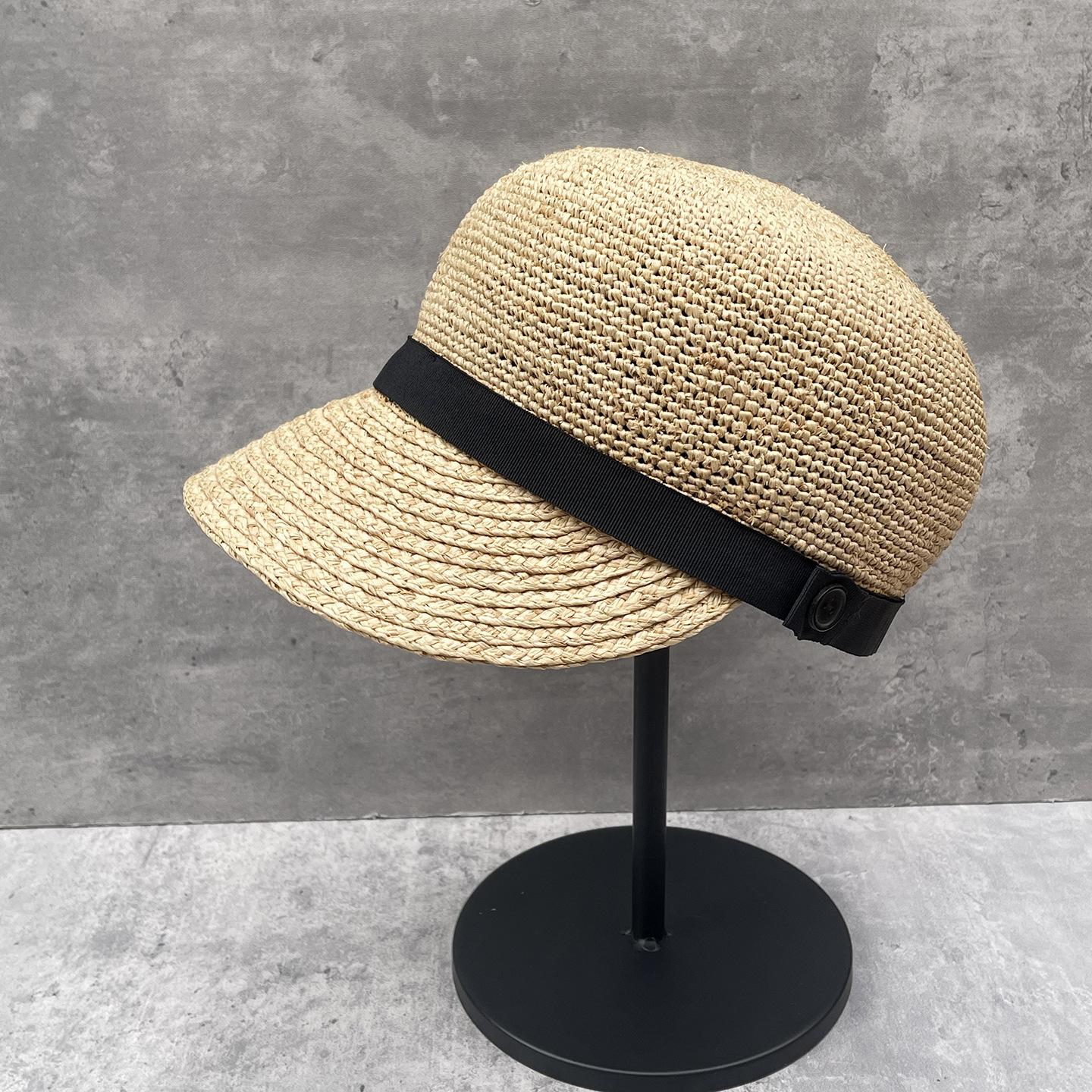 

Raffia Straw Peak Cap for Women, Summer Sun Hat Slim Face Design, Hand Woven Travel Hat & Equestrian Style M 56-58cm ZX2610
