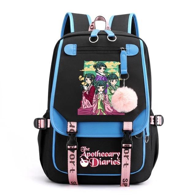 Large Capacity Schoolbag with Shoulder Strap; Student Three-piece Pencil Case Set