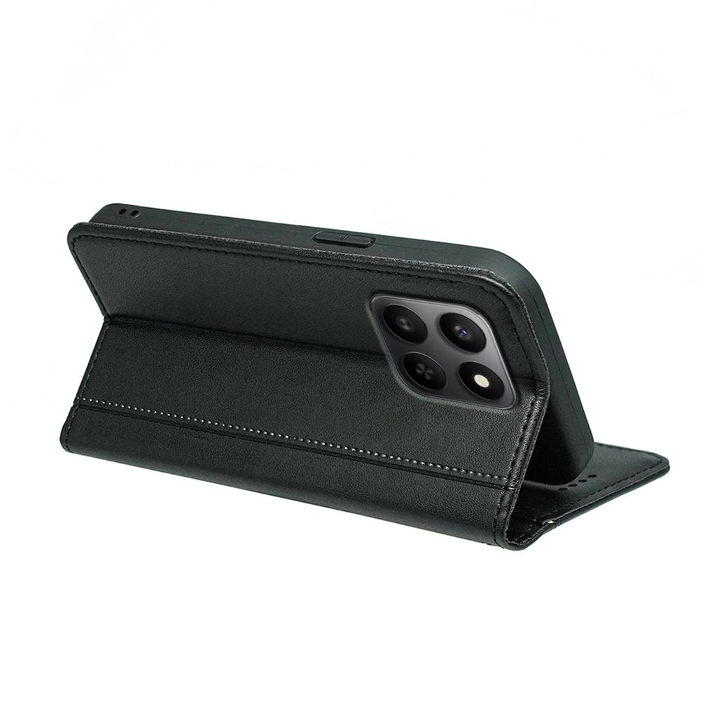 Wallet Case For Honor 400 Smart 5G/4G/X7d 4G Magnetic Closing PU Leather Phone Cover with Wrist Strap