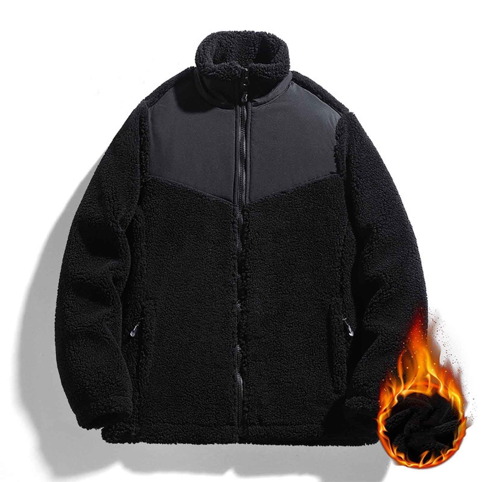 

Куртка из овечьего флиса для мужчин, куртка из овечьего флиса для пар, для тепла XXL чёрный