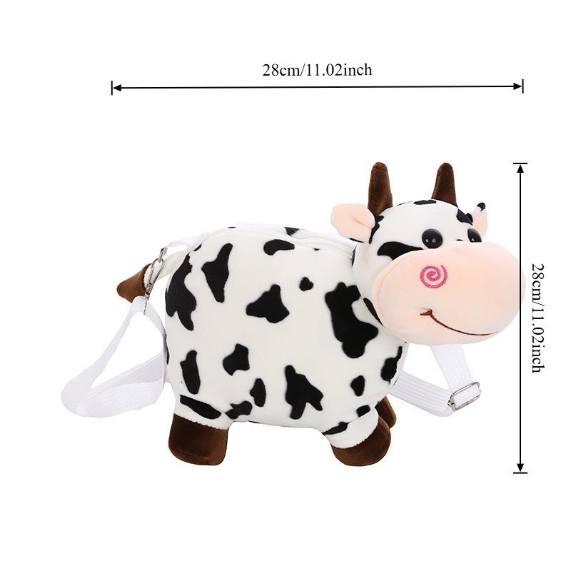 

Cute Cow Plush Single-shoulder Bag Student Kawaii Cartoon Crossbody Bag Leisure Versatile Plushie Backpacks Gifts for Friend